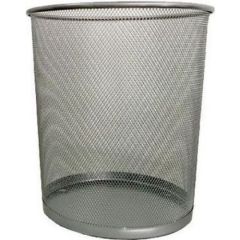 Partner Metal Mesh Waste Bin - Silver - 13"(Large)