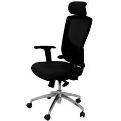 Mazaya MF 05029 High Back Executive Chair - Mesh Back - Black In Leather 