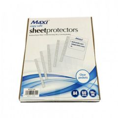 Maxi MX-RP100  11-Hole Sheet Protector - A4 - 60 Microns (Pack of 100)