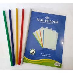 FIS FSPG3003F Rail Folder - A4 - Assorted Color (Pack of 5)