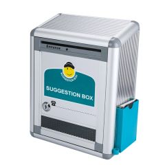 Glosen B09 Aluminum Suggestion Box with Pen and Note Pad, 220 x 110 x 290 mm