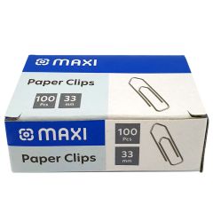 Maxi MX-PC33 Boat Shape Paper Clip - 33mm - 100 Clips / Pack