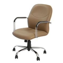 Mazaya MF 02584 Medium Back Chair - Beige In Fabric