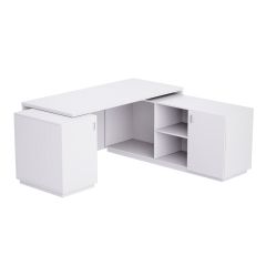 MHM ED3-LSPW Executive Desk, 180 cm, Premium White