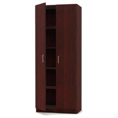 MHM 2 Door Full Height Cabinet - Modern Storage Solution with 4 Shelves, Dark Walnut