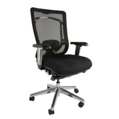 Stoel 97726 Medium Back Ergonomic Mesh Chair, Black