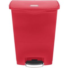 Rubbermaid 1883570 Slim Jim Step-On Trash Can with Wheels - Red - 24 Gallon