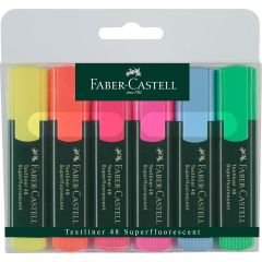 Faber Castell 48 Textliner Highlighter, Assorted Color, (Pack of 6)