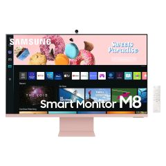  Samsung LS32DM801UMXUE M80D Smart Monitor with 4K Smart TV Experience & Camera, Pink- 32 Inch