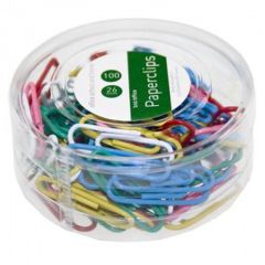 BNT 745400 Plastic Coated Paper Clip - 26mm - Assorted Color - 100 Clips / Pack