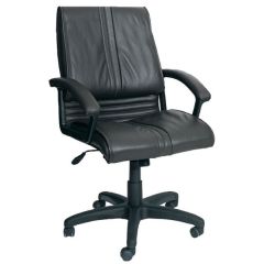 Mazaya MF 3002 Medium Back Revolving Chair - Black In Fabric