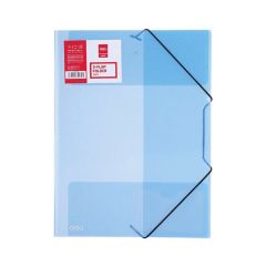 Deli 39579 Translucent 3-Flap Elastic Folder - A4 - Blue