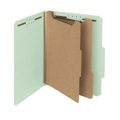 Smead 14023 Recycled Pressboard Classification Folder - Letter Size - Grey/Green (Pack of 10)