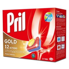 Pril Gold 12 Action Power Soaking Dishwashing Tablet - 22 Tabs