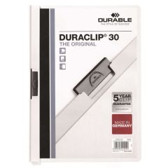 Durable 2200-02 Duraclip 30 File - 30 Sheets - A4 - White