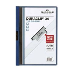 Durable 2200-07 Duraclip 30 File - 30 Sheets - A4 - Dark Blue