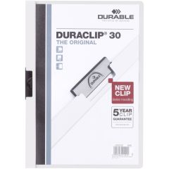 Durable 2200-10 Duraclip 30 File - 30 Sheets - A4 - Grey