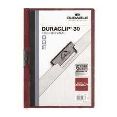 Durable 2200-31 Duraclip 30 File - 30 Sheets - A4 - Dark Red