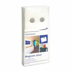 Legamaster 7-181700 Glass Board Magnet, Silver 6 pcs