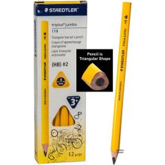 Staedtler 119 Triplus Jumbo Triangular Learner's Pencil - HB (Pack of 12)