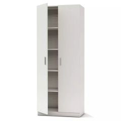 MHM 2 Door Full Height Cabinet - Modern Storage Solution with 4 Shelves, White