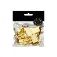 BNT 780916 Edge Binder Clip - 19mm - Gold - 10 Clips / Pack