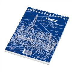 FIS FSNB90115SB Single Ruled Spiral Notebook "Tower" - 90 x 115mm - 60 Sheets (Pack of 10)