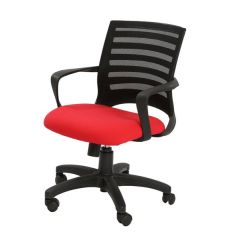 Mazaya MF 05033 Medium Back Chair - Red In Leather