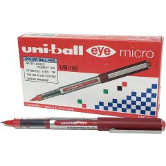 Uni-ball UB150 Eye Micro Roller Ball Pen - 0.5mm - Red (Pack of 12)