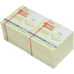 FIS FSPO33N Yellow Sticky Note - 3" x 3" - 100 Sheets x 12 Pads / Pack