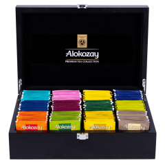 Alokozay Premium Wooden Tea Box with 12 Compartments - 144 Assorted Flavours