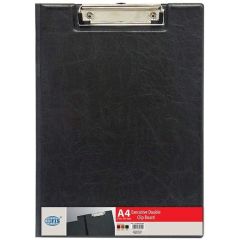 FIS FSCB0301BK Foldable PVC Clipboard - Double, F/S Size - Black