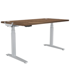  Fellowes Levado Height Adjustable Desk (Base + Top), 1600 x 800 x 25 (mm), Walnut