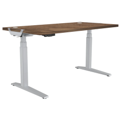  Fellowes Levado Height Adjustable Desk (Base + Top), 1400 x 800 x 25 (mm), Walnut