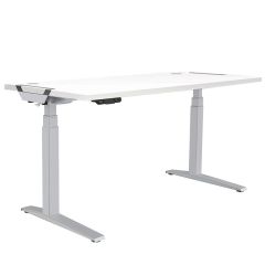 Fellowes Levado Height Adjustable Desk (Base + Top), 1600 x 800 x 25 (mm), White