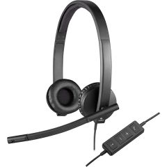 Logitech H570E USB Wired Stereo Headset - Black