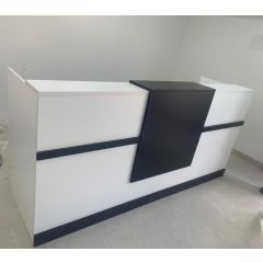  MAZ MF 03629 Reception Desk - MDF Body with White Metal Leg - 200 x 70 x 110 cm