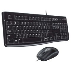 Logitech MK120 Wired Keyboard and Mouse - English (Black)