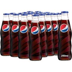 Pepsi Carbonated Soft Drink Glass Bottle, 250ml x (Pack of 24)