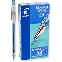 Pilot BLGC4 G-Tec-C4 Roller Ball Pen - 0.4mm - Blue (Pack of 12)
