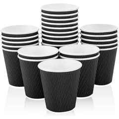 8 Oz Paper ZIG ZAG Ripple Cup - 500 pcs (Black Color)