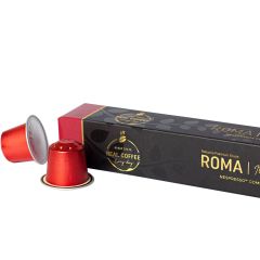  Real Coffee Roma Organic Espresso Coffee Capsules - Pack of 5 (50 Aluminum Capsules)
