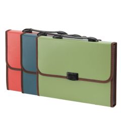 Deli E5559 A4 Twin Color Series Office Expanding File with Pocket, Assorted